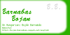 barnabas bojan business card